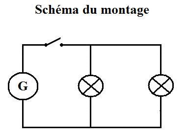 Schéma d'un circuit électrique en derivation