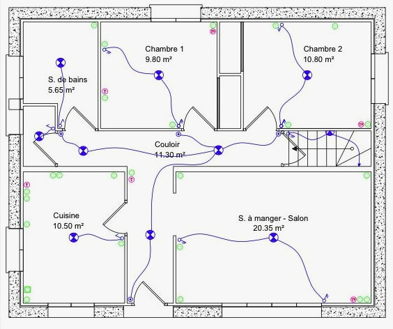 Schéma électrique d'une maison individuelle