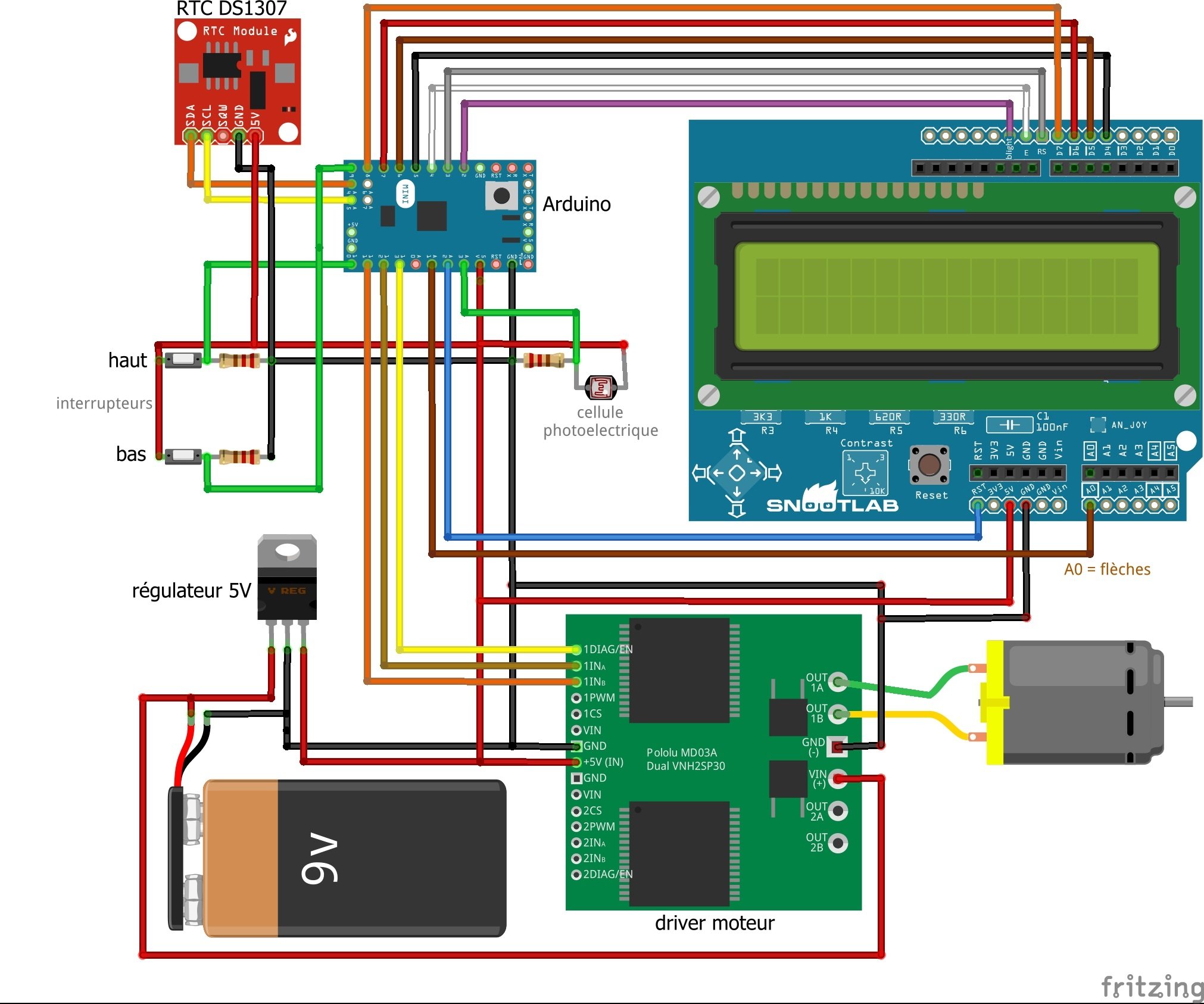 Schema electrique pour porte de poulailler