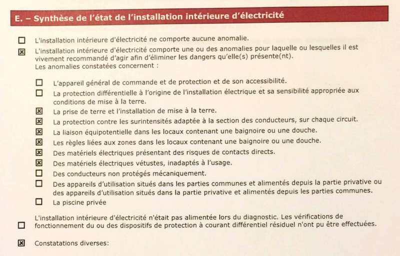 Mise au norme electrique vente maison