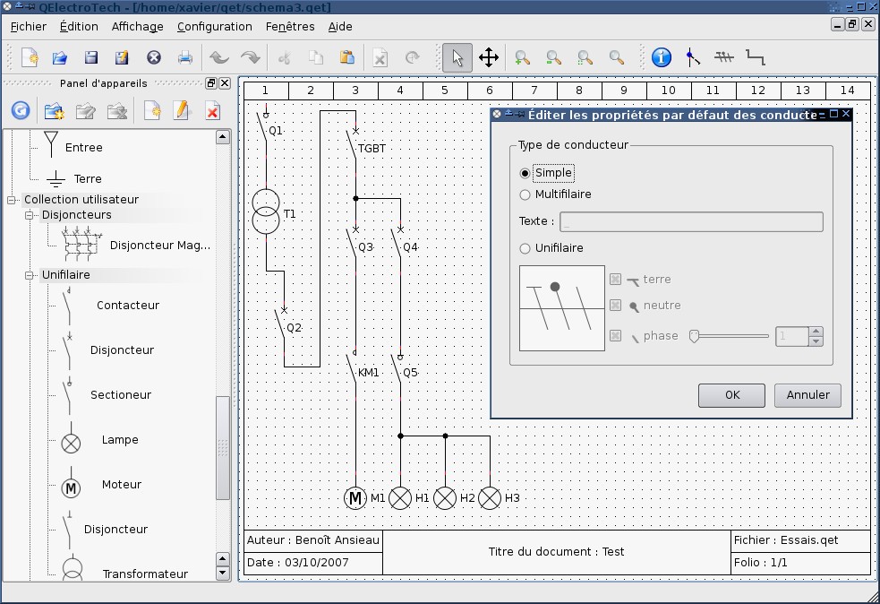 Logiciel dessin schema electrique domestique