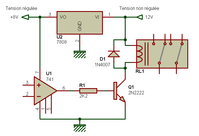 Schema electrique avec relais temporisé