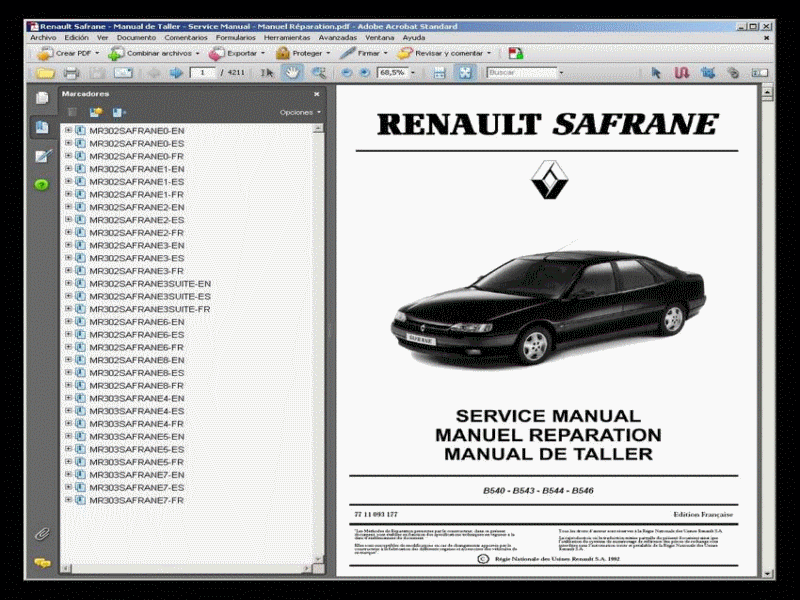 Schema electrique renault safrane