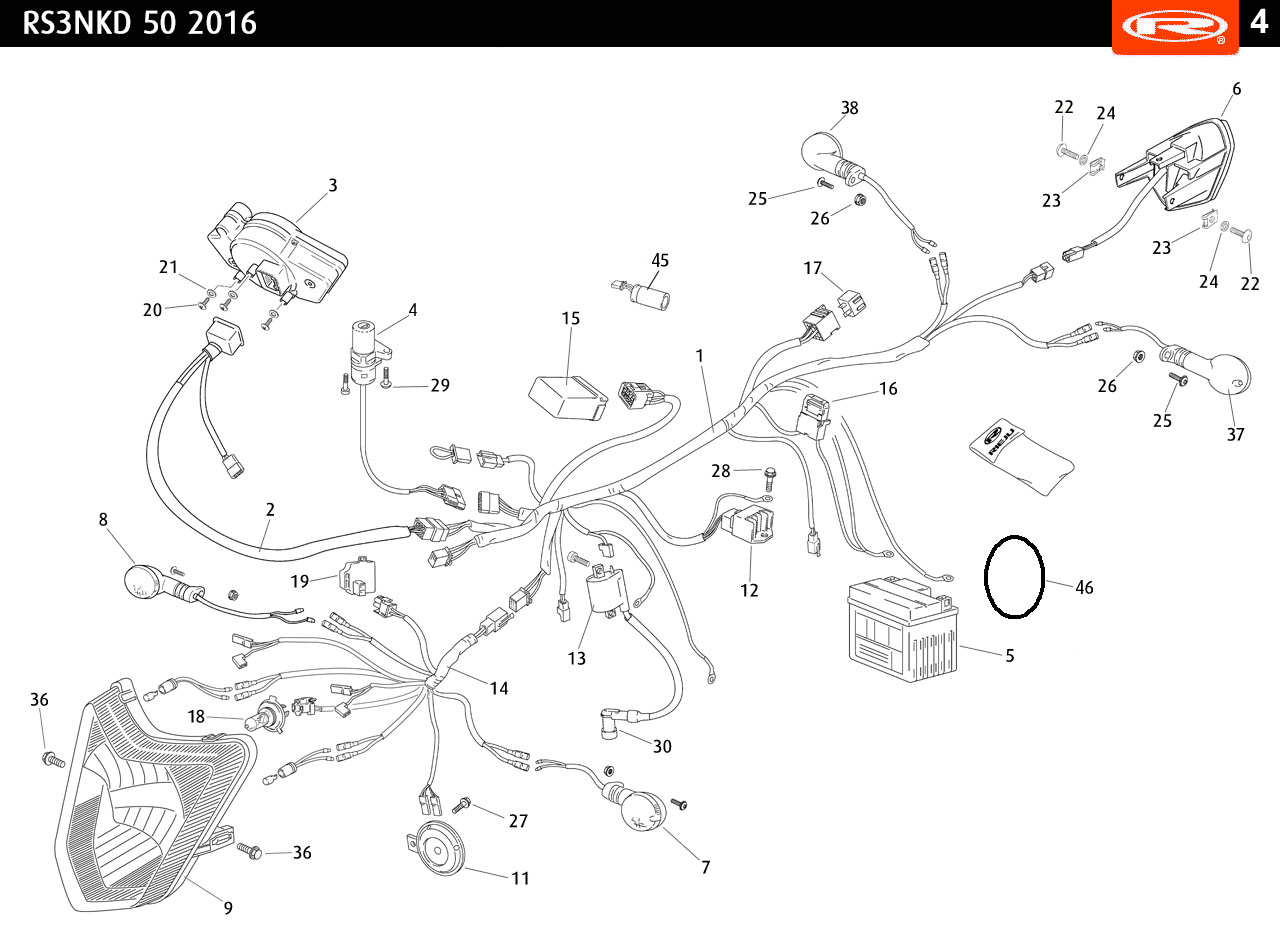 Schema faisceau electrique rieju spike