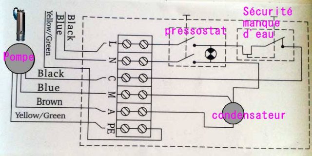 Schema electrique demarrage pompe