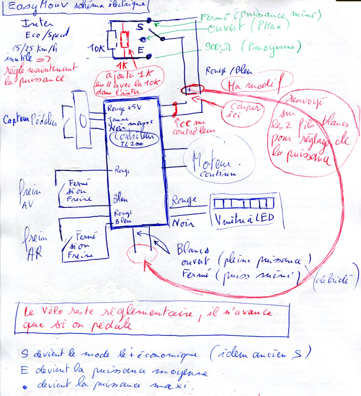 Schema electrique pour velo electrique