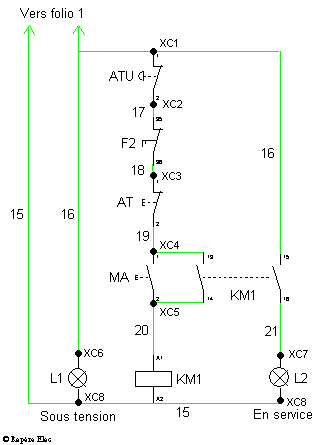 Schema electrique moteur marche arret