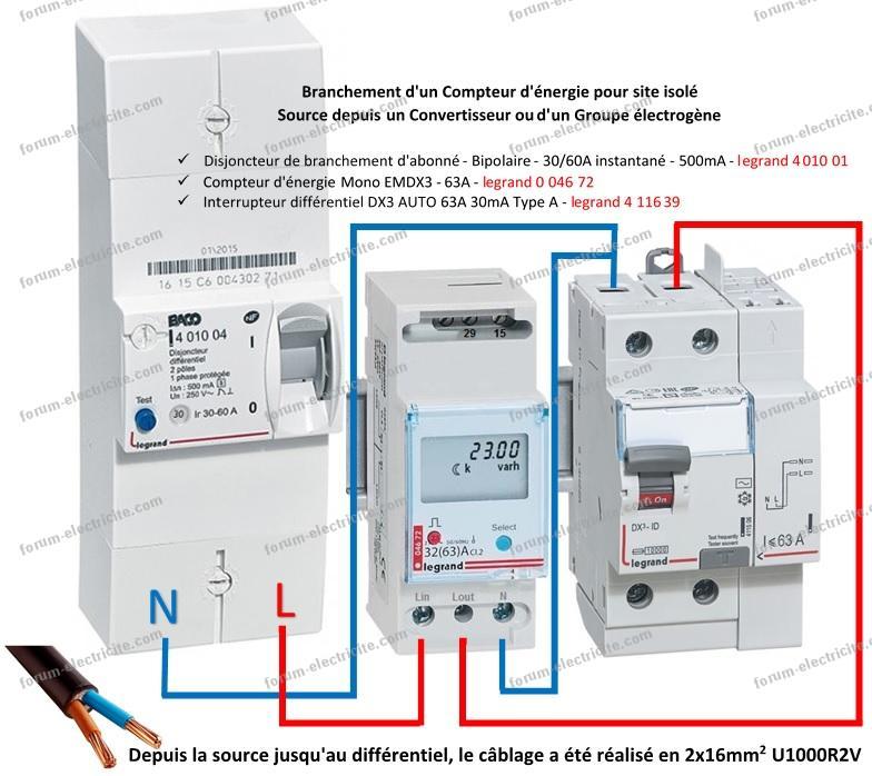 Schema electrique compteur d'energie