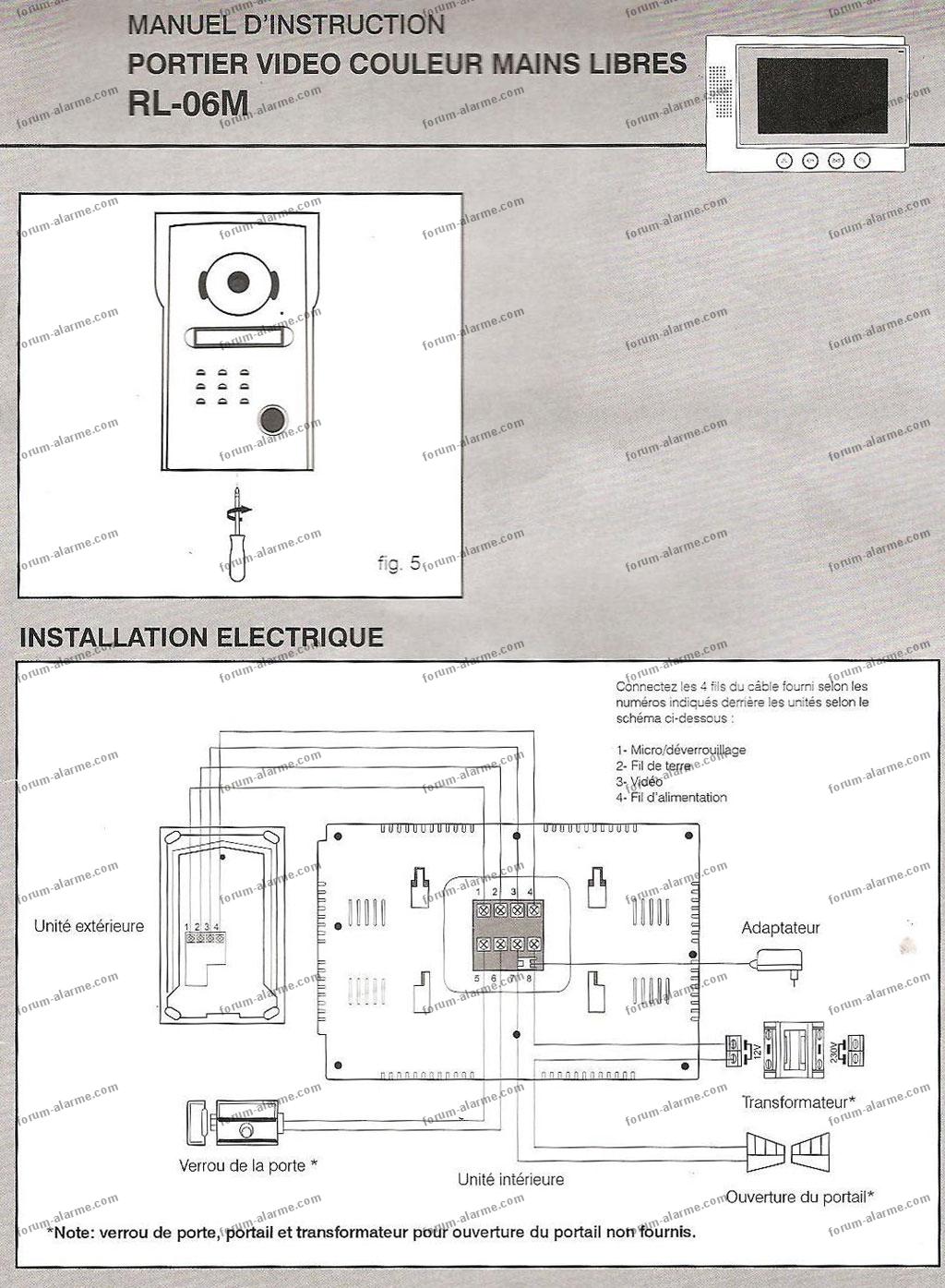 Schéma électrique interphone maison