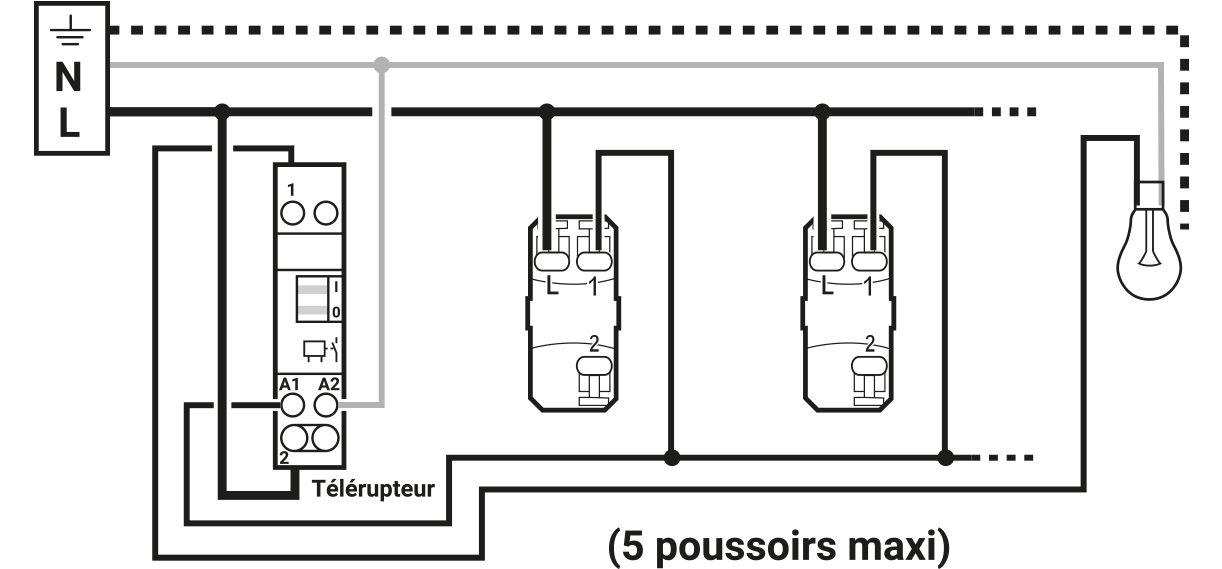 Schema electrique simple bouton poussoir