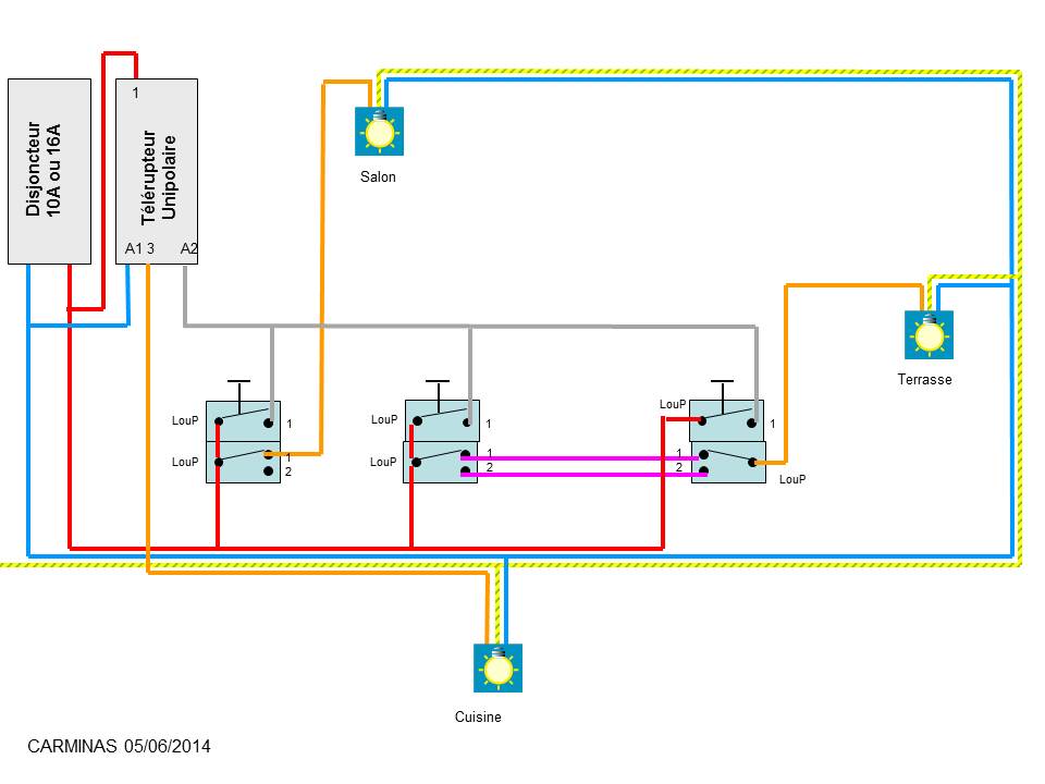 Schema electrique lampe de secours