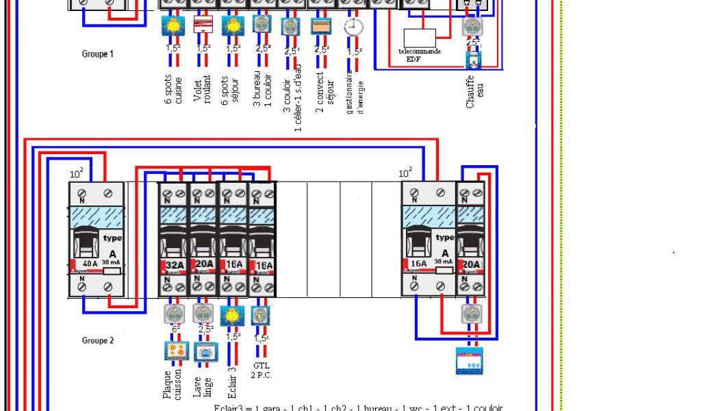 Schema electrique 6 spots