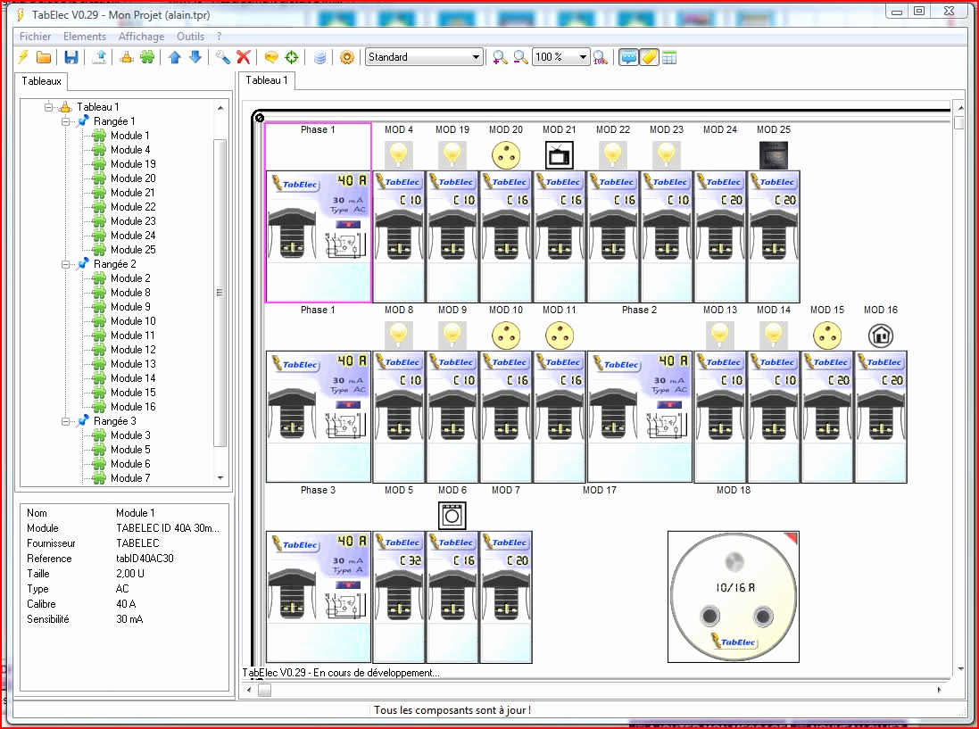 Logiciel schema coffret electrique