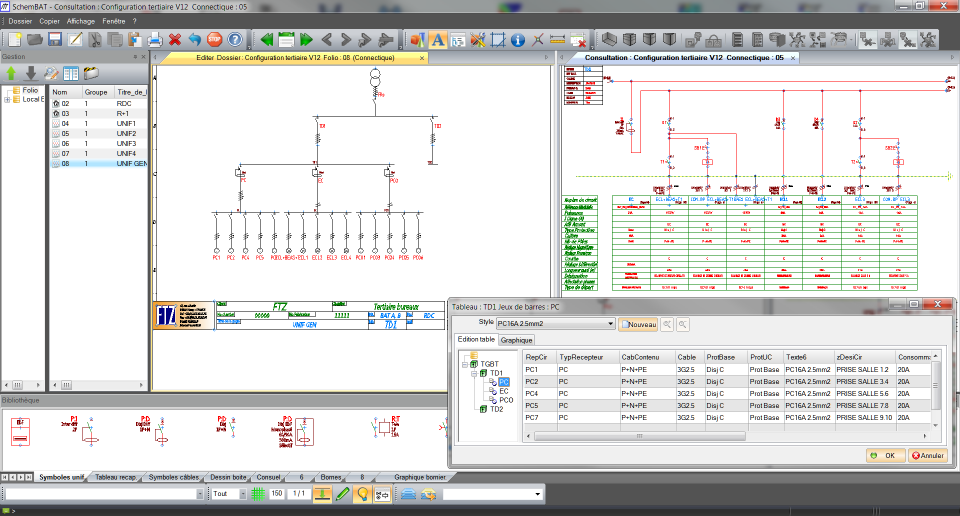 Logiciel schema electrique unifilaire