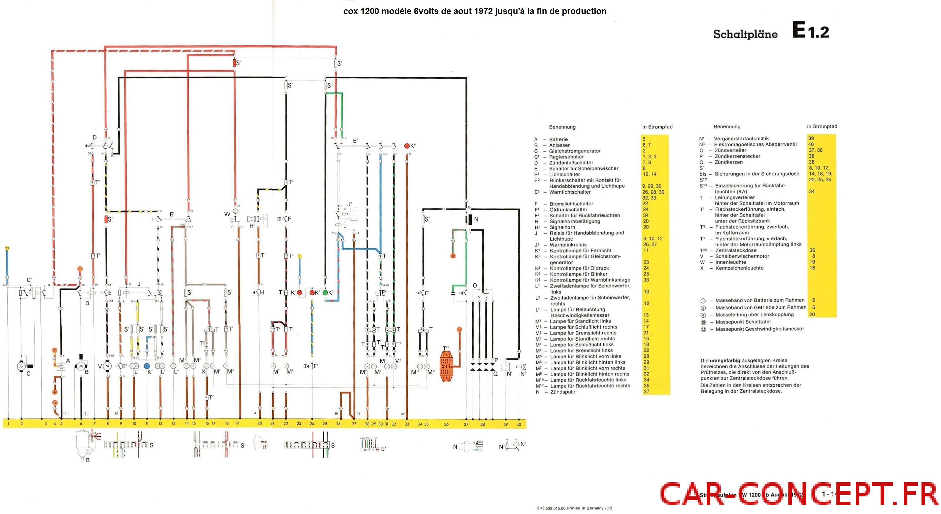 Schema electrique cox 1968