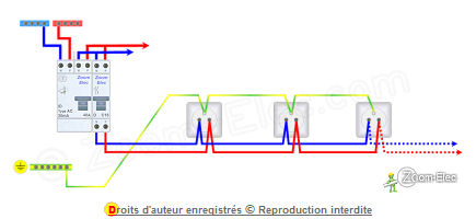 Schema electrique de plusieur prise