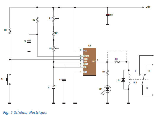 Schema electrique avec relais temporisé