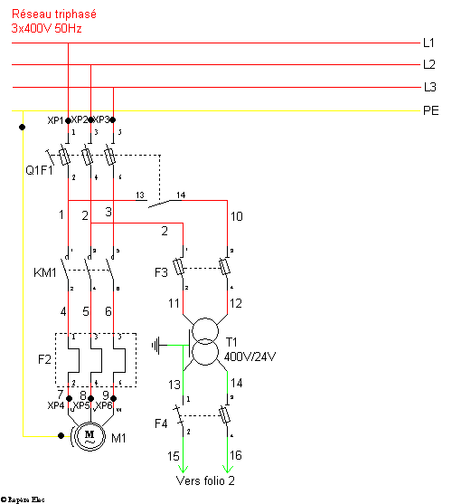Schema electrique moteur 2 sens rotation