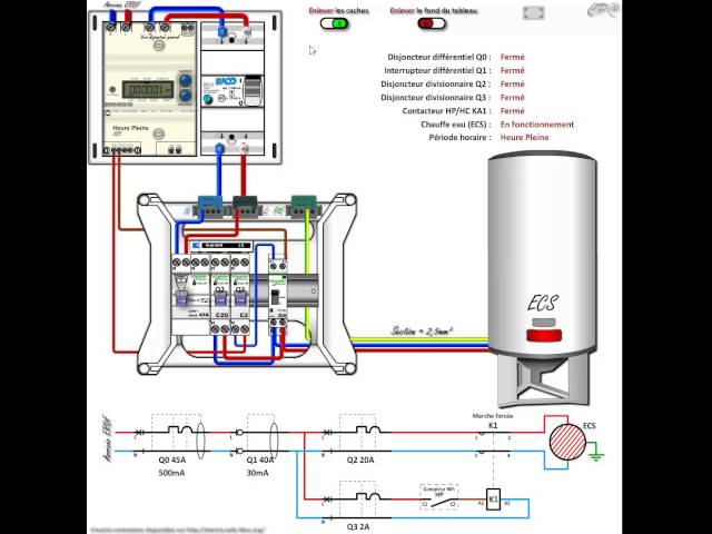 Schema electrique contacteur heures creuses