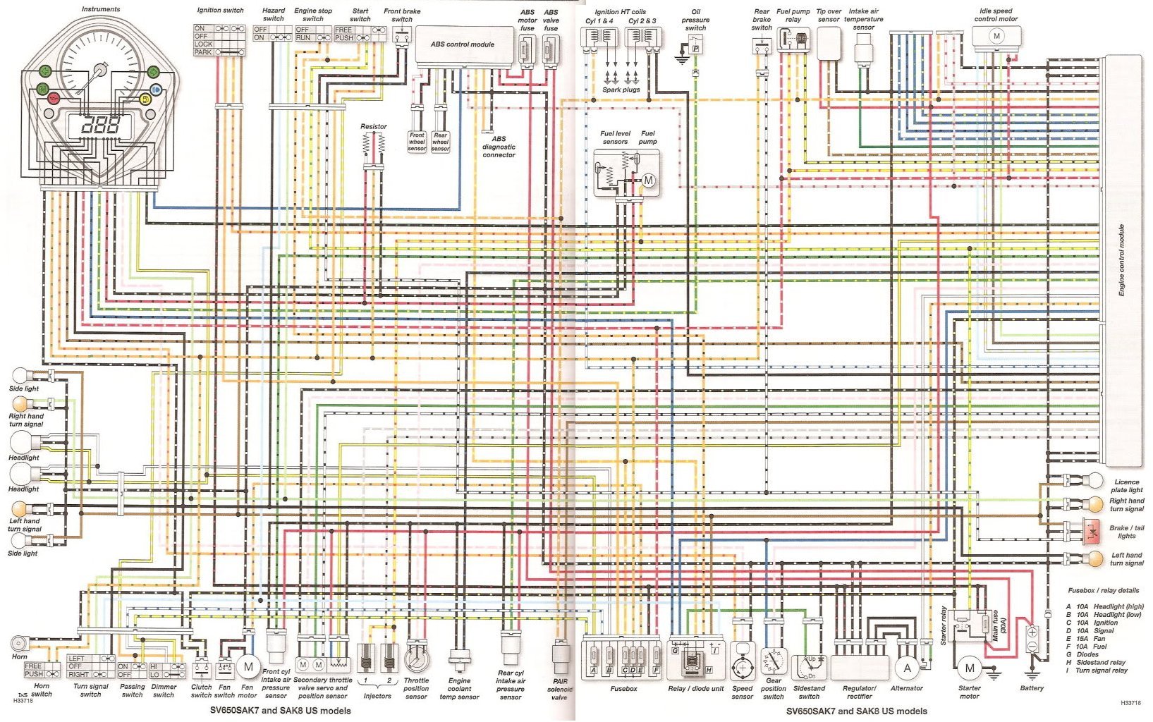 Schema electrique suzuki sv 650