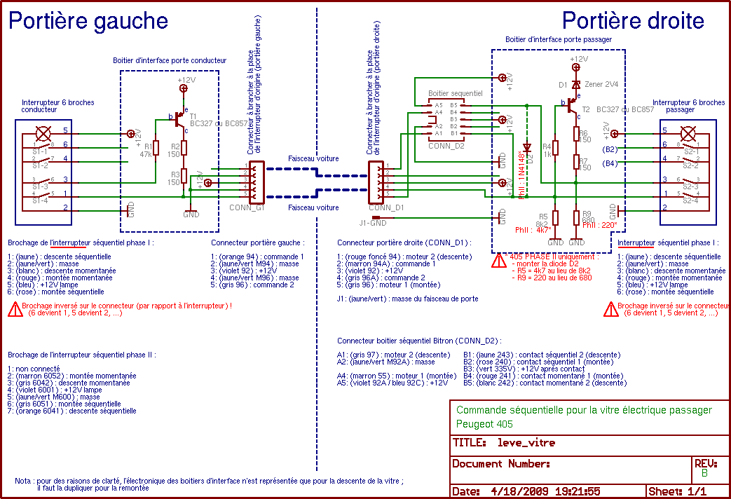 Schema electrique leve vitre peugeot boxer