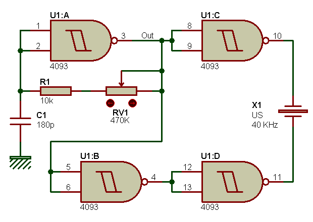 Schema electrique emetteur ultrason