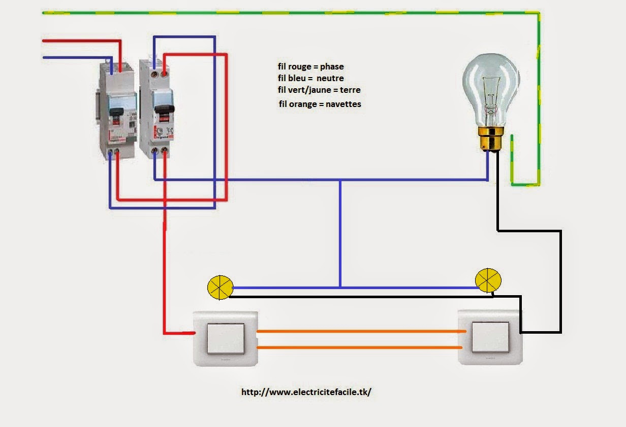 Schema electrique plusieurs va et vient