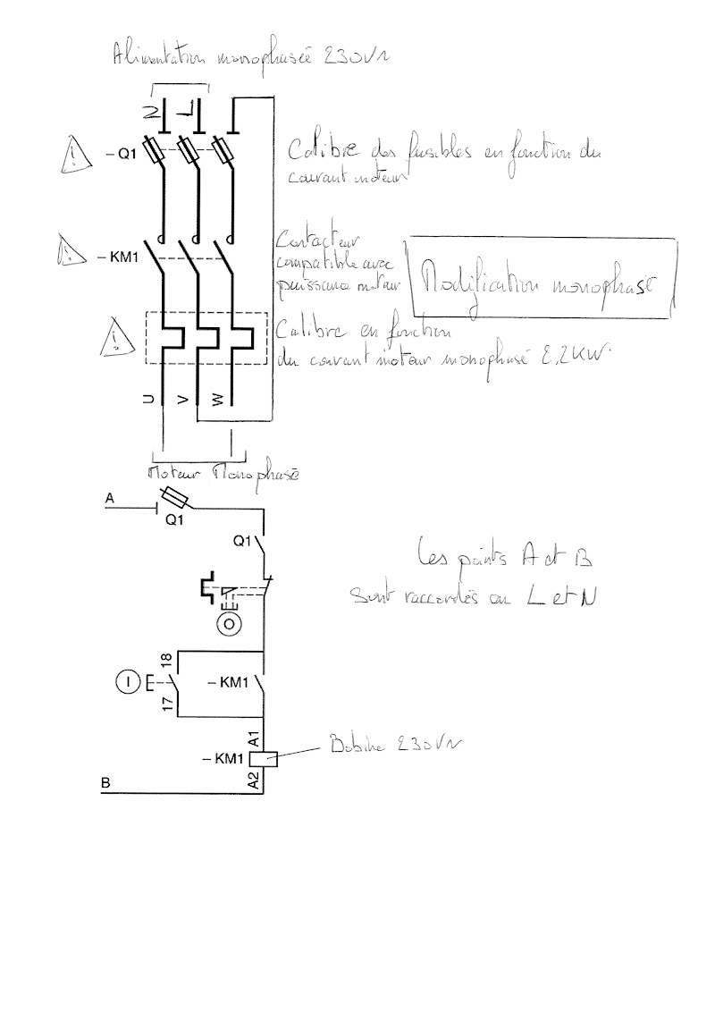 Schema electrique pompe monophase