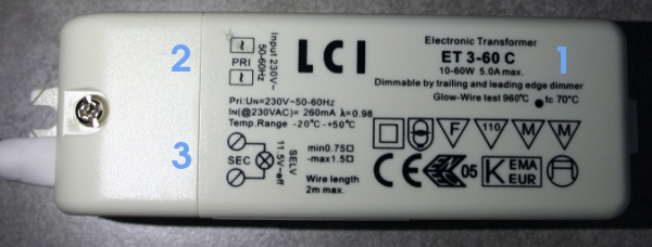 Schema electrique spot avec transformateur
