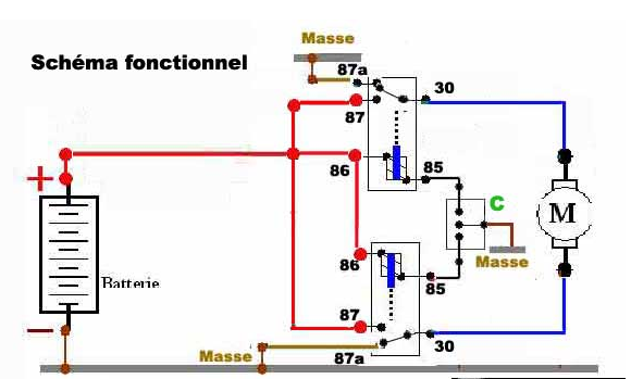 Schema electrique moteur leve vitre