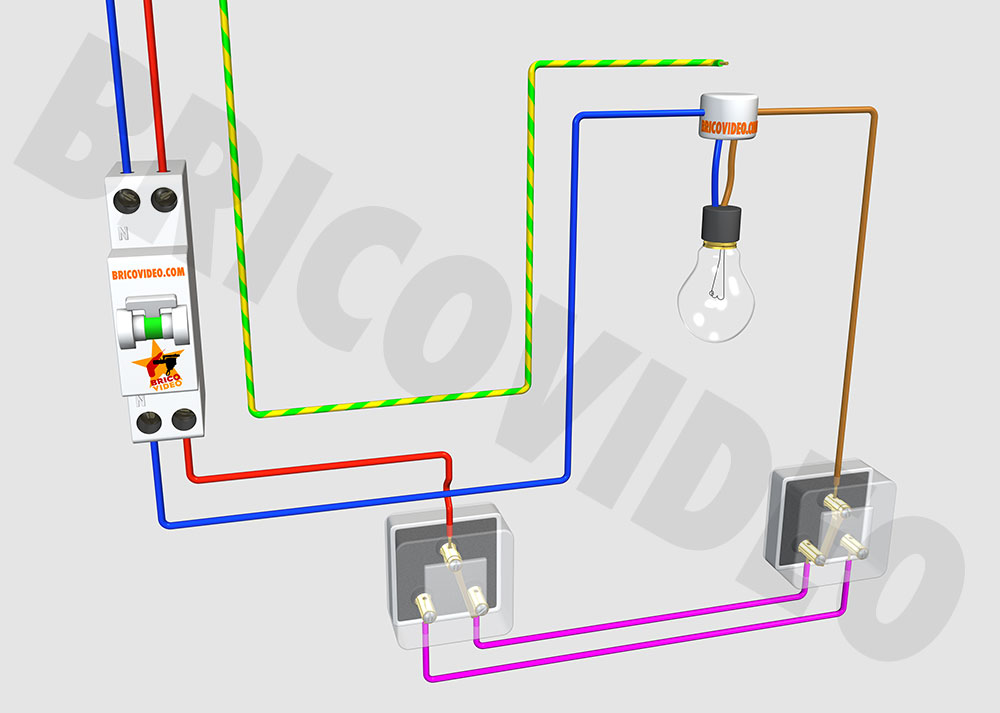 Schema electrique 1 lampes 2 interrupteur
