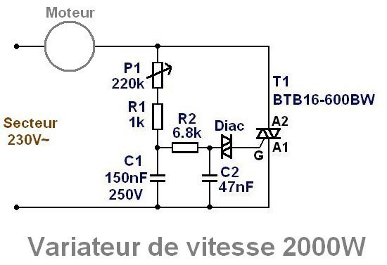 Schéma electrique d'un variateur pour vmc