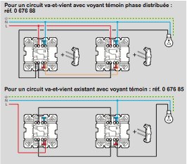 Schema electrique interrupteur va et vient avec voyant