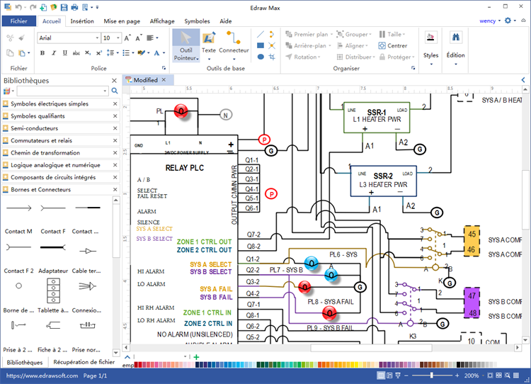 Faire schema electrique avec visio