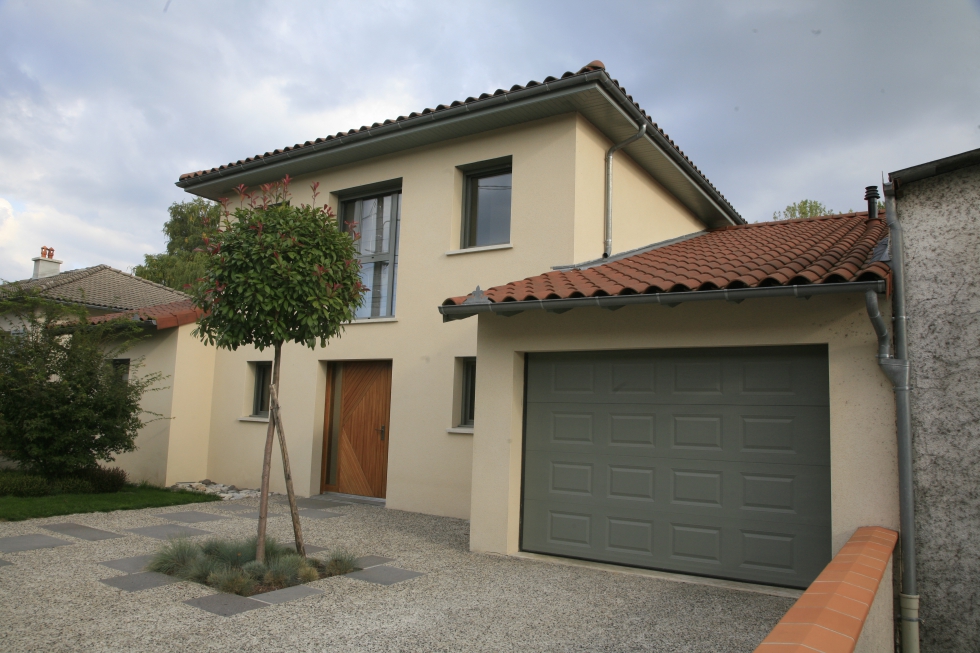 Porte de garage alu gris