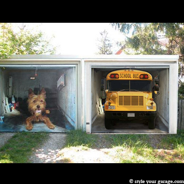 Trompe l'oeil sur porte de garage