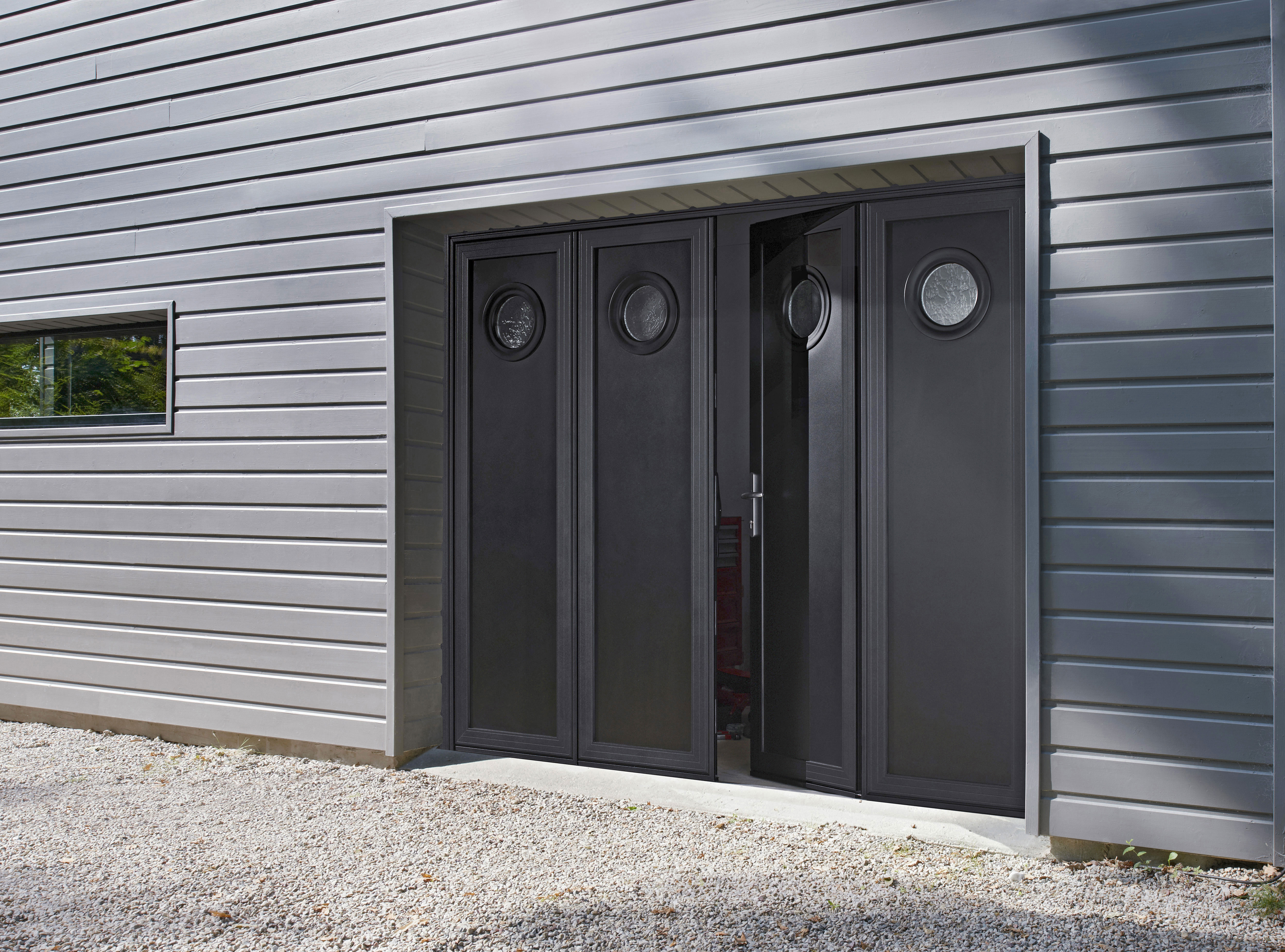 Porte de garage coulissante bois lapeyre