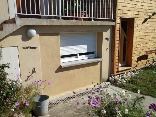 Porte de garage enduit