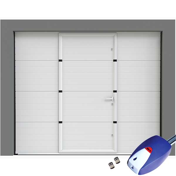 Porte de garage sectionnelle manuelle avec portillon