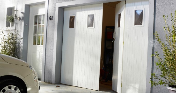 Porte de garage bois 2 vantaux castorama
