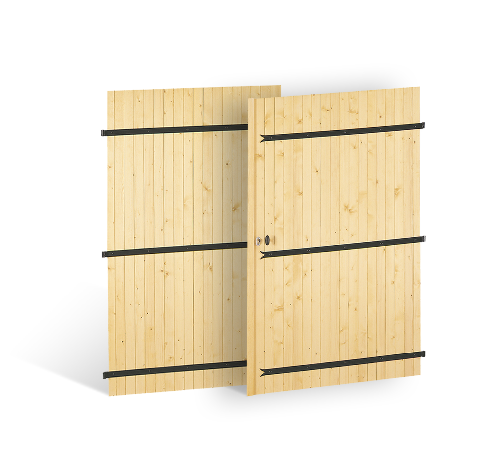 Porte de garage 2 vantaux en bois