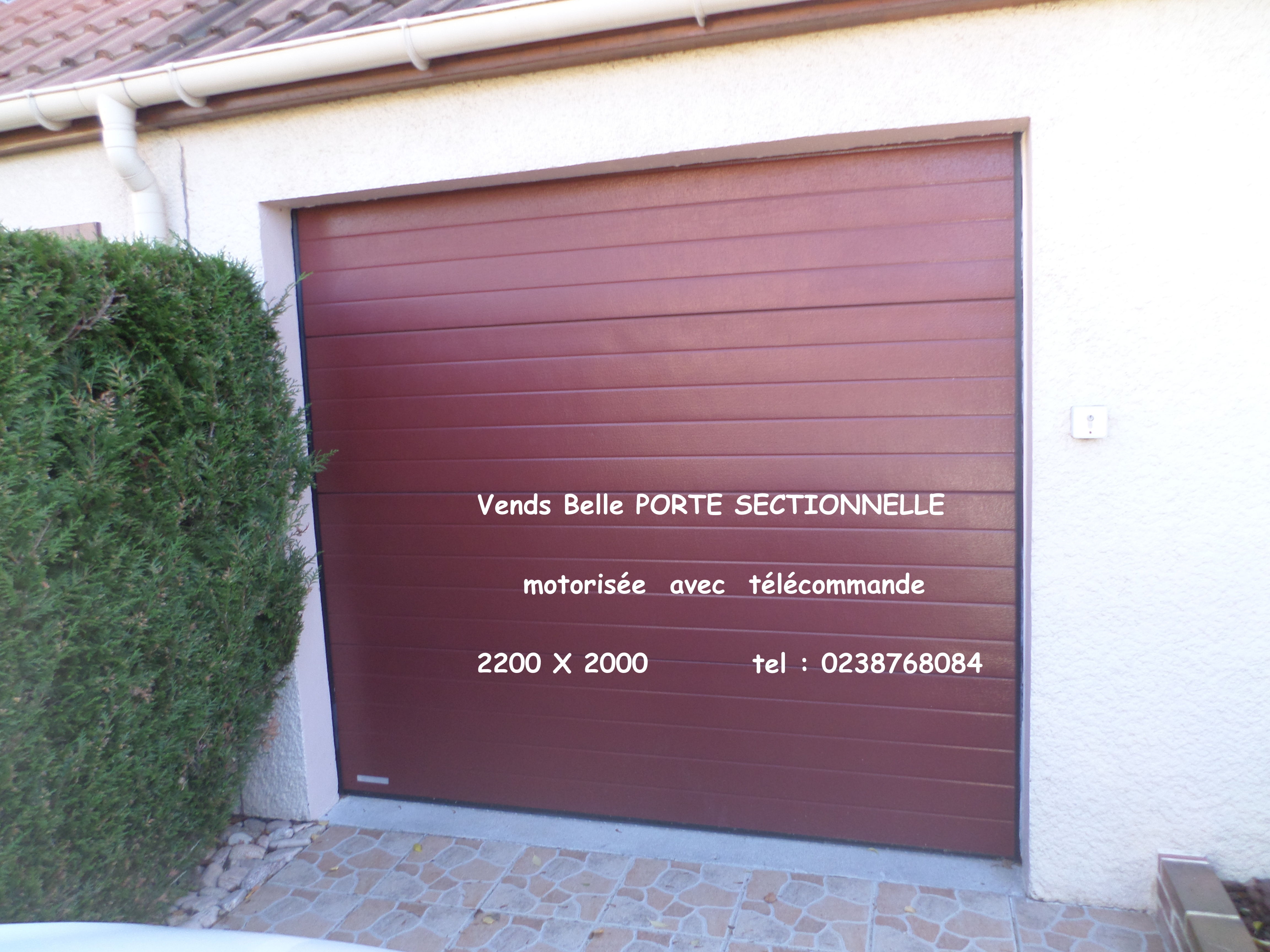 Porte de garage sectionnelle motorisée d'occasion