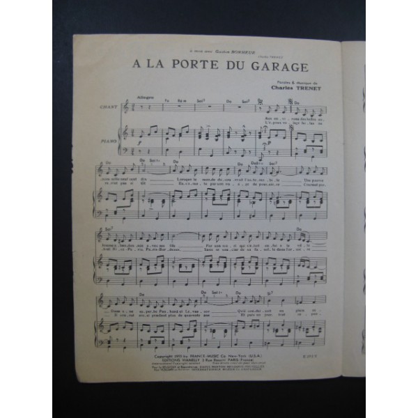 Paroles de chanson je t'attendrai à la porte du garage
