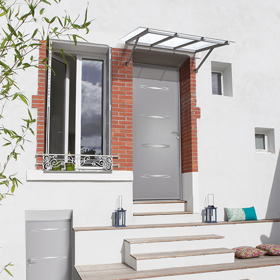 Auvent porte de garage aluminium