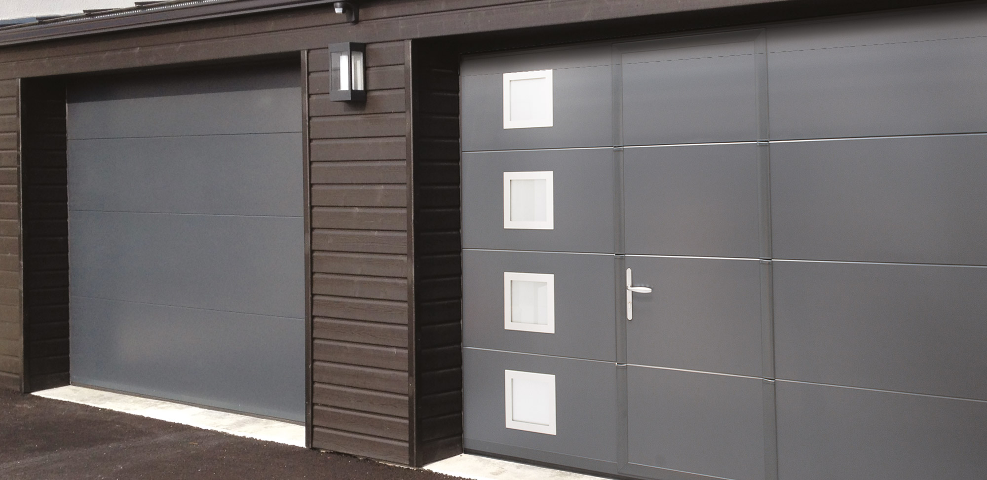 Porte de garage sectionnelle avec portillon prix discount