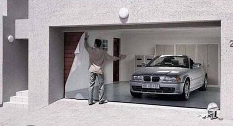 Poster porte de garage trompe l'oeil