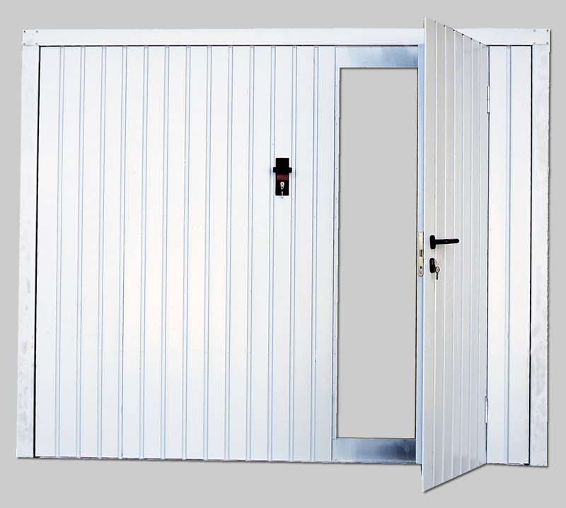 Porte de garage coulissante avec portillon pas cher