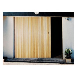 Porte de garage coulissante en bois motorisé