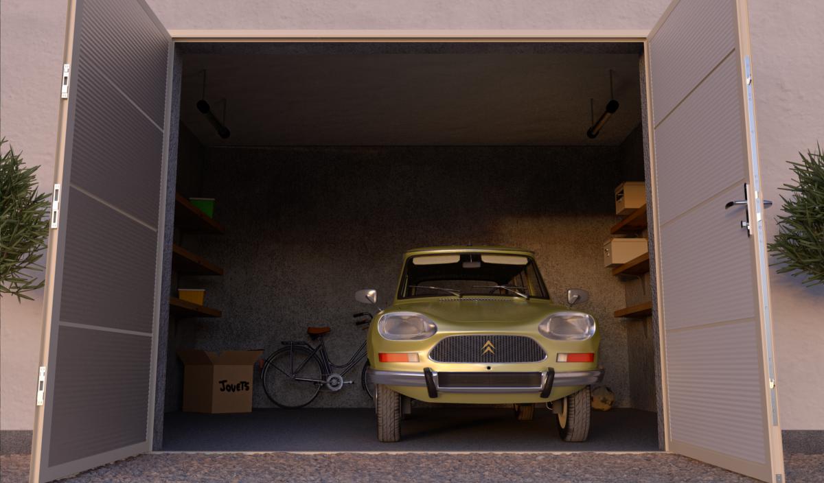 Porte de garage à la francaise isolée