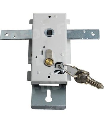Mecanisme serrure porte de garage coulissante